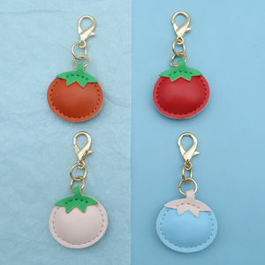 Porte-clés en cuir PU en forme <span class=keywords><strong>de</strong></span> <span class=keywords><strong>tomate</strong></span> mignon, multicolore, avec fermoir mousqueton, breloque <span class=keywords><strong>de</strong></span> sac, cadeau personnalisé - Product Image 4