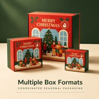 Boîte cadeau rigide personnalisée pour Noël avec ruban en satin, fournisseur en gros d'emballages de coffrets cadeaux de fêtes OEM