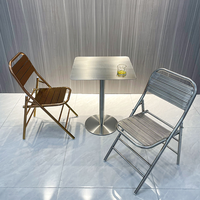 Table basse extensible en acier inoxydable moderne, résistante à l'usure, couleur argent, pour la salle à manger à domicile