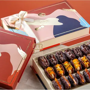 Luxueux Arabia Ramadan Packged Chocolate Fresh Dates Box Premium Saudi Arabian Gold Eid Mubarak Gift Box Dry Dates Box Packaging