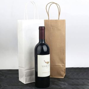 Customized <b>Printed</b> logo Luxury Gift Red Wine Whisky <b>Packaging</b> Paper Bags with Handle - Product Image 3