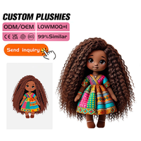 Poupées en tissu africaines américaines personnalisées OEM ODM, poupées en peluche noires personnalisées, poupées africaines, peluches afro-américaines en gros