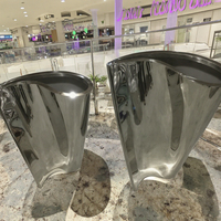 Décoration de jardin moderne, vase à fleurs en acier inoxydable durable et grand pot de plantes d'extérieur avec option d'éclairage LED pour balcon