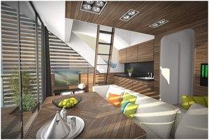 Maison moderne, bateau modulaire, hôtel préfabriqué, petite maison, bateau flottant, cabanes flottantes, hôtel, station d'accueil, bateau Mobile, maison - Product Image 3