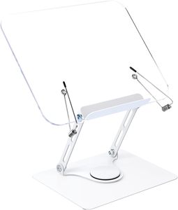 Home Office Desktop Foldable Metal Acrylic Angle Height 360 Rotatable <b>Book</b> <b>Stand</b> for Reading - Product Image 1