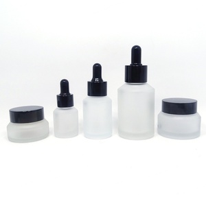 New Design Skincare Packaging <b>Empty</b> Slant Glass Cream Jar Cosmetic Dropper <b>Bottle</b> Serum Pump Dispenser Screen Printing Custom - Product Image 5