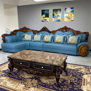 Wohnzimmer Elegante Sofas Royal Massivholz Sofa Set Geschnitzte Sofa Couch - Product Image 3