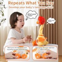 Musique sensorielle interactive parlant fraise canard jouet en peluche danse jouet pour 1-3 ans ramper les tout-petits bébé ensemble de vêtements
