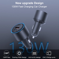 Chargeur de voiture de voyage USB C 30W QC18W, 130W, haute puissance, conception de trou thermique d'usine, chargeur de voiture à charge rapide pour voiture EV