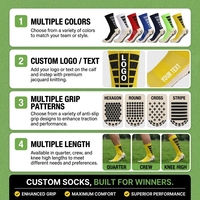 Chaussettes de football personnalisées OEM pour jeunes et hommes, avec grip, séchage rapide, respirantes, en silicone, pour l'entraînement