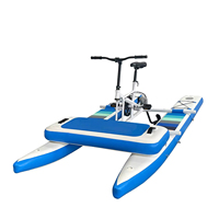 Nouveau vélo aquatique gonflable individuel, pédalo, bateau à pédales, matériau PVC, couleur bleue, logo personnalisé à vendre