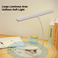 Lampe de table à clipser au design moderne, 3 couleurs, protection des yeux, charge USB anti-éblouissement, lecture, lampe de bureau à LED pour étudiants