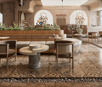 Canapé de restaurant en bois massif sur mesure, ensemble de table et chaises écologiques pour 4 personnes, style moderne pour hôtel
