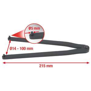 KS TOOLS - 150.2407 Adjustable <b>pin</b> <b>wrench</b> ø 14-100 mm with 5,0 mm <b>pin</b> - EAN 4042146578926 TRANSMISSION - Product Image 1