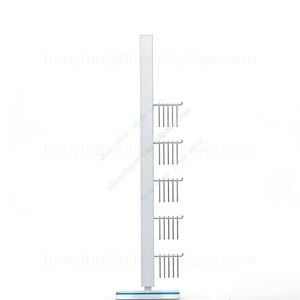 ชั้นวางสินค้าแบบแผ่นโลหะปรับแต่งได้ พร้อมตะขอปรับระดับสำหรับแขวนสินค้าในงานแสดงสินค้า ร้านโทรศัพท์ และร้านค้าปลีก - Product Image 4