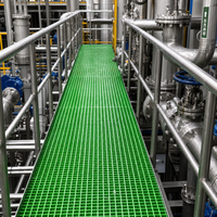 Grille en PRV (Plastique Renforcé de Fibres) en vinylester résistant à la corrosion, en résine isophthale, avec revêtement en fibre de verre découpé pour passerelle de traitement en usine chimique