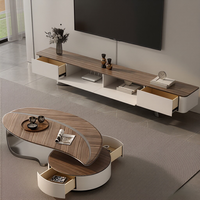Meubles de salon légers et minimalistes, table basse moderne en dalle de roche pour salon, idées de design.