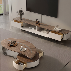 Mobili di lusso leggero e minimalisti per il soggiorno, idee moderne di tavolini da caffè in lastra di roccia per il soggiorno. - Product Image 1