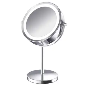 Factory OEM Double Side Desktop Bathroom Bath Magnifying Led Mirrors Led Makeup Mirror with Led Light Vanity Mirror with Lights