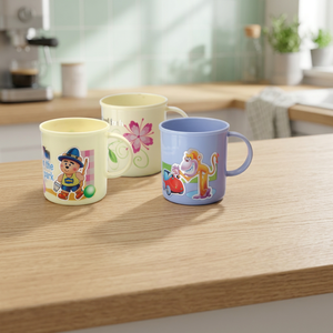 Taza de Café de Plástico PP de 300 ml, Ecológica, Estilo Clásico, Impresa con Lámina, con Asa, para Fiestas - Venta al Por Mayor - Product Image 3