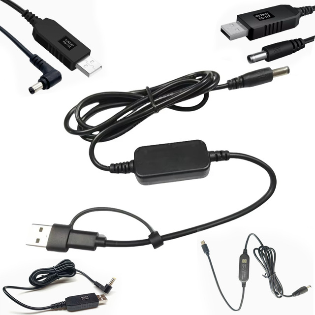 5V to 12V USB Step up Converter Cable, DC 5.5x2.1mm Boost Power Cable for Breast Pump, WiFi Router, LED Strip, Car Air Purifier