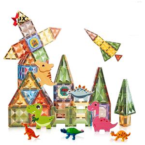 2025 nouvelles idées de produits 100 pièces bloc de construction magnétique <span class=keywords><strong>géant</strong></span> ensemble jouets 3D magique diamant Animal dinosaure carreaux magnétiques pour les enfants - Product Image 1