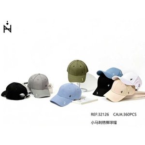 Cappellino da Baseball con Ricamo a Cavallo 32126, Scatola da 360 Pezzi, Cappello con Piccolo Cavallo Ricamato - Product Image 1