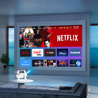 Mini-projecteur intelligent Android 14 personnalisable avec Wi-Fi et écran miroir, 4K, pour cinéma maison et utilisation extérieure