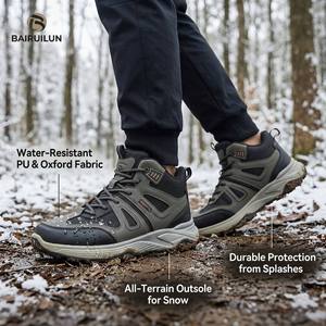 Sneakers Invernali da <span class=keywords><strong>Uomo</strong></span> <span class=keywords><strong>con</strong></span> Fodera in Pelliccia Sintetica, Scarpe Calde Antiscivolo per Sport all'Aperto, Stivali da Neve Termici, Vendita all'Ingrosso - Product Image 2