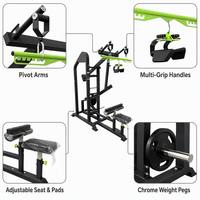 Máquina Comercial de Polea para Ejercicios de Tracción Lateral y Remo Sentado, Entrenador de Fuerza para Espalda, Estructura de Acero Reforzada, Equipo de Gimnasio Duradero