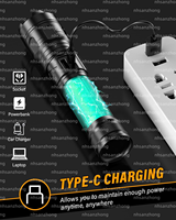 Lampe torche LED, lampe torche à piles, rechargeable par USB, XHM 70.2 LED, lampe torche extrêmement lumineuse