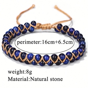 Bracelet personnalisé en macramé de style rétro pour enfants, en pierre naturelle de qualité supérieure, grenat, avec logo personnalisé, fabriqué en usine - Product Image 3