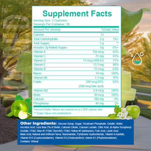 Vente en gros en usine Teen <span class=keywords><strong>Multivitamin</strong></span> Gummy Grow up Forte saveur de fruits 60 pièces - Product Image 6