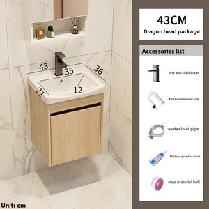 Conjunto de mueble de <span class=keywords><strong>baño</strong></span> de aluminio espacial con lavabo y encimera de cerámica integrados, lavabo con fregadero de cerámica, mueble de <span class=keywords><strong>baño</strong></span> rústico - Product Image 6