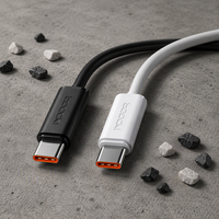 Câble USB-C Toocki 100W PD à charge rapide, TPE, 5A, 6 brins, cœur épaissi, Type C vers Type C, pour la maison et le bureau