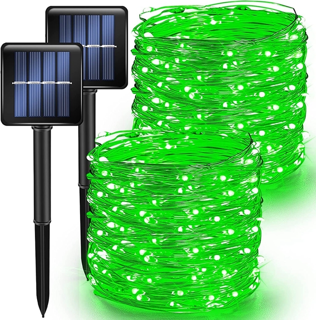 200LED 20M 65.6Ft Solar Power String Fairy Light Solar String Light Outdoor Waterproof Fairy Leds Green Light with Solar Battery