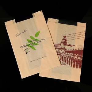 Custom Logo Food Donut Loaf <b>Cookie</b> Bread Packing Kraft Burger <b>Bags</b> Sandwich Paper <b>Bag</b> With Window - Product Image 2