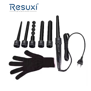 <span class=keywords><strong>6P</strong></span> <span class=keywords><strong>Curling</strong></span> Sắt 6 Trong 1 Gốm Tóc Curler Con Lăn Công Cụ Tạo Kiểu Tóc Perm Sắt <span class=keywords><strong>Curling</strong></span> Wands Tự Động Tóc Curlers Con Lăn - Product Image 1