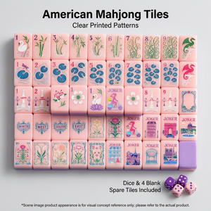 Juego de Mahjong Americano Rosa Premium con Diseños de <span class=keywords><strong>la</strong></span> Torre Eiffel de París y Vespa para una Noche de Juego Familiar Clásica - Product Image 1