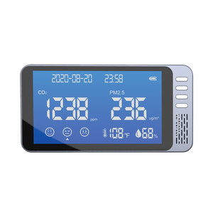Moniteur de qualité de l'air mural CO2 et PM2.5, batterie au lithium rechargeable, CO2 (400-5000 ppm), matériau ABS - Product Image 2