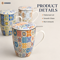 Tasse à thé marocaine de style bohème rétro personnalisée, tasse en céramique vintage avec infuseur, filtre à thé en céramique, fabriquée sur mesure
