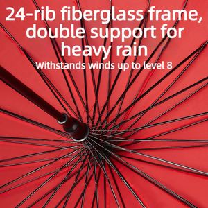 Factory OEM Custom Logo 24 Ribs Double Layer Windproof 130cm <b>Large</b> Auto Open Straight <b>Umbrella</b> for Travel Family Men Gift Ad - Product Image 3