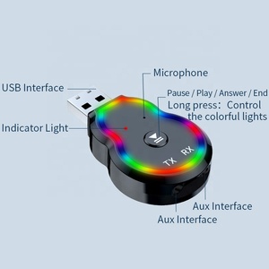 20M USB Colorful <strong>bluetooth</strong> 5.3 Audio Adapter Handsfree Car Kit 3.5Mm Aux Audio Receiver Wireless <strong>bluetooth</strong> <strong>Transmitter</strong> Receiver - Product Image 6