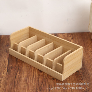 Bamboo Belt <b>Storage</b> Box Rectangle Open Top With Compartments For Wardrobe <b>Clothes</b> Organization - Product Image 4