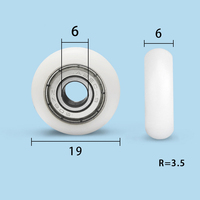 Roue en plastique POM 6*19*6mm avec roulement, rouleau en plastique POM, poulie d'entraînement, roues de poulie en plastique 8*32*12mm