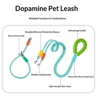 Laisse pour chien de grande taille, en nylon, solide, confortable, avec poignée rembourrée, longueur réglable, anti-explosion, durable