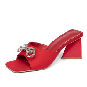 Sandales <span class=keywords><strong>compensées</strong></span> à talons épais et nœud en strass QuiteS 2026, nouveauté, décontractées, sexy, pour soirées et événements, pour femmes - Product Image 6