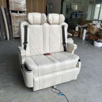 Canapé-lit double en cuir de luxe, inclinable et transformable en lit, conçu pour les camping-cars, les fourgonnettes, les Toyota Hiace, les MPV et les Sprinter.
