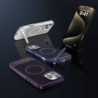 Nouveau Design Givré Ligne Stand Magnétique Antichoc Téléphone Cas Pour iPhone 16 15 pro max 14 pro