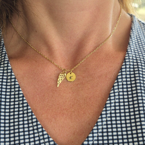 Collar con Colgante de Ala de Ángel de Acero Inoxidable Personalizado con Mensaje Grabado para Recuerdos de Seres Queridos Fallecidos - Product Image 2